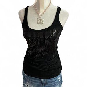 Black Sequin Tank Top